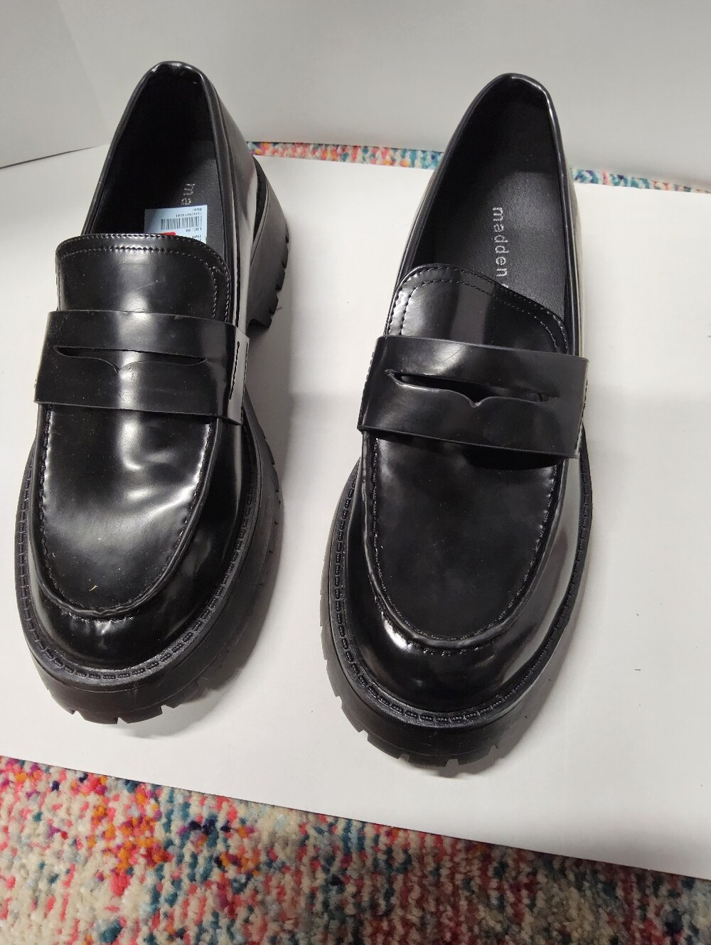 NWOT Madden Girl Size 9.5 Black Heaathr Penny Loafers
